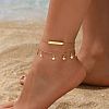 Brass Star Pendant Double Layer Anklets for Women Casual Daily Wear ZU0184-5