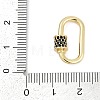 Oval Brass Micro Pave Cubic Zirconia Screw Carabiner Clasps KK-G522-47G-02-3