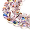 Electroplate Transparent Glass Beads Strands EGLA-B012-AB08-3