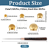150Pcs 5 Styles Flat Round Brass Four Claw Nail KK-CL0001-03G-2