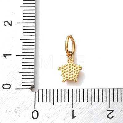 304 Stainless Steel Micro Pave Clear Cubic Zirconia Charms CU-CBA703A-01G-01-1