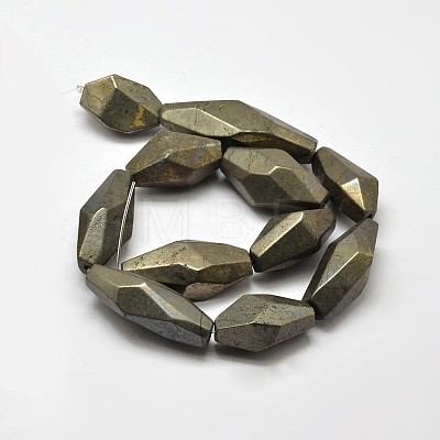 Natural Pyrite Nuggets Beads Strands G-F197-05-1