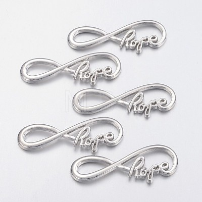 Tibetan Style Alloy Infinity with Hope Links connectors LS-TIBE-S230-P-FF-1