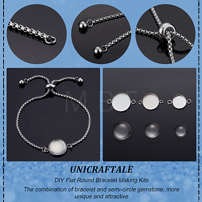 Unicraftale DIY Flat Round Bracelet Making Kits DIY-UN0003-54-1