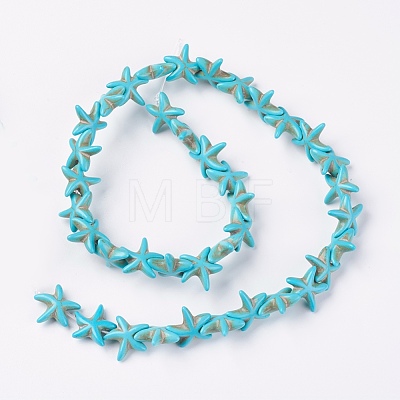 Synthetic Turquoise Beads Strands G-E456-06A-15mm-1