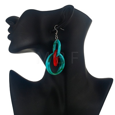 Acrylic Oval with Ring Dangle Earrings FS-WG43E6C-03-1