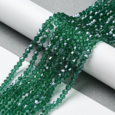 Transparent Electroplate Glass Beads Strands GLAA-F029-4mm-C10-1