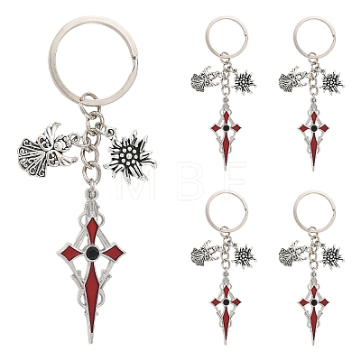 5Pcs Alloy Keychains KEYC-YW00288-02-1