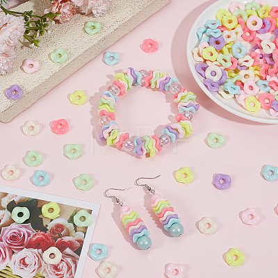 200Pcs Opaque Acrylic European Beads MACR-PA0001-90-1