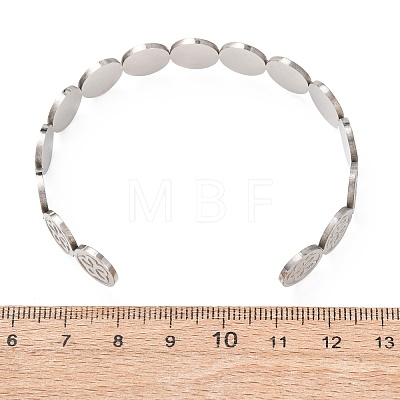 201 Stainless Steel Cuff Bangles for Women BJEW-T024-01C-P-1
