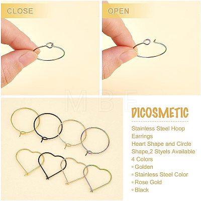 DICOSMETIC 24Pcs 6 Style Ion Plating(IP) 316L Surgical STAS-DC0001-22-1