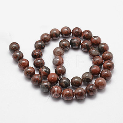 Natural Brecciated Jasper Bead Strands G-D840-67-8mm-1