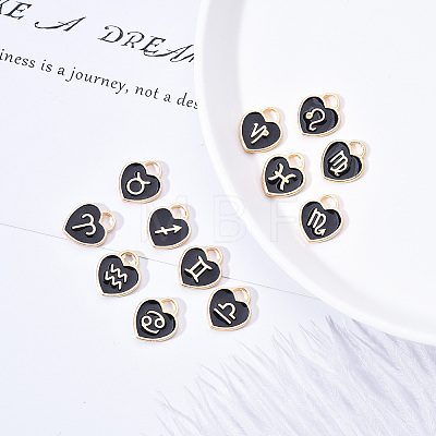 Light Gold Plated Alloy Enamel Pendants ENAM-R055-05B-1