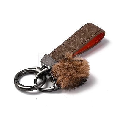 Plush & Imitation Leather Keychain KEYC-K023-01B-02-1