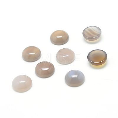 Natural Grey Agate Gemstone Cabochons G-T020-8mm-12-1