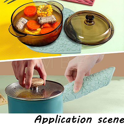 Gorgecraft 2Pcs 2 Colors Silicone Hot Mats for Hot Dishes AJEW-GF0008-29A-1