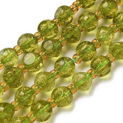 Natural Olive Quartz Beads Strands G-K387-A01-01-1