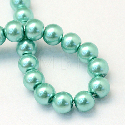 Baking Painted Pearlized Glass Pearl Round Bead Strands HY-Q003-4mm-32-1