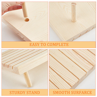 7-Slot Wooden Place Card Display Stands ODIS-WH0029-52A-1