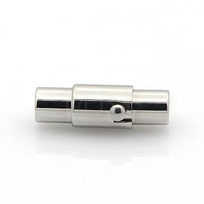 304 Stainless Steel Smooth Surface Locking Tube Magnetic Clasps STAS-O042-22-1