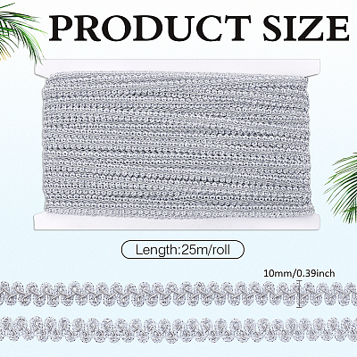 Polyester Braided Lace Trim OCOR-WH0082-560A-1