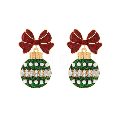 Zinc Alloy & Rhinestone Dangle Stud Earrings FS-WG792C8-01-1