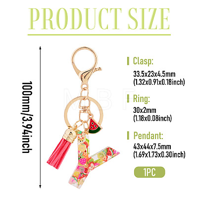 Fruit Series Letter Resin Keychains KEYC-TAC0033-02Y-1