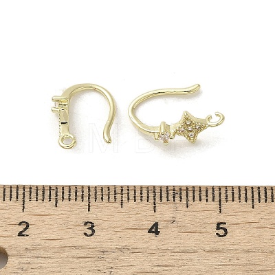 Brass Micro Pave Cubic Zirconia Earring Hooks KK-C048-13G-G-1