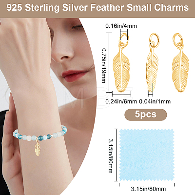 5Pcs 925 Sterling Silver Pendants STER-BBC0009-72-1