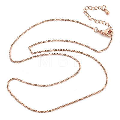 Brass Rolo Chains Necklaces for Women NJEW-D302-45RG-1