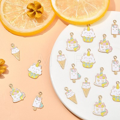 40Pcs 4 Styles Alloy Enamel Pendants ENAM-CJ0003-18-1