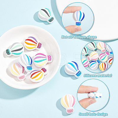  10Pcs 5 Colors Food Grade Eco-Friendly Silicone Beads SIL-NB0001-11-1