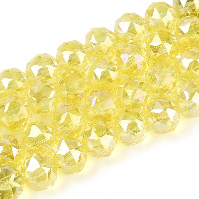 AB Color Plated Transparent Glass Round Beads Strands X-EGLA-T029-8mm-12T-16-1
