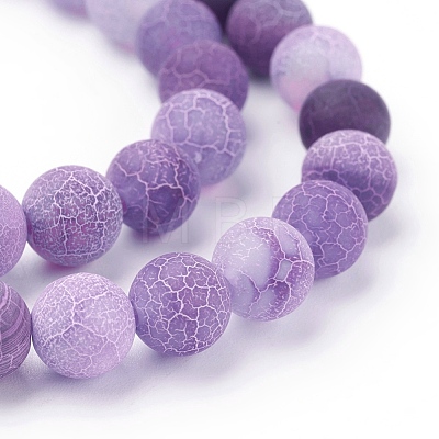 Natural Crackle Agate Beads Strands G-G055-8mm-8-1