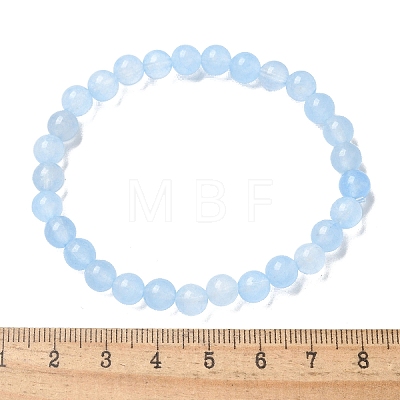 Natural & Dyed White Jade Bead Stretch Bracelets X-BJEW-K212-A-018-1