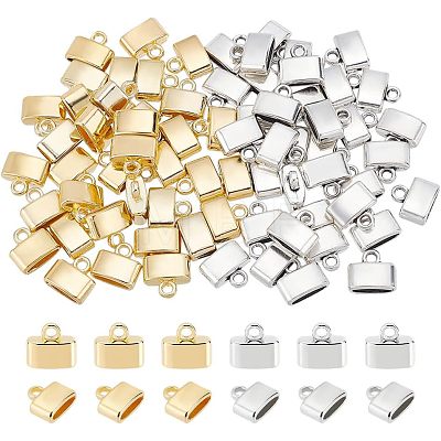 72Pcs 2 Colors Alloy Cord Ends FIND-CA0005-63-1