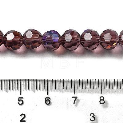 Electroplate Transparent Glass Beads Strands EGLA-A035-T8mm-L13-1