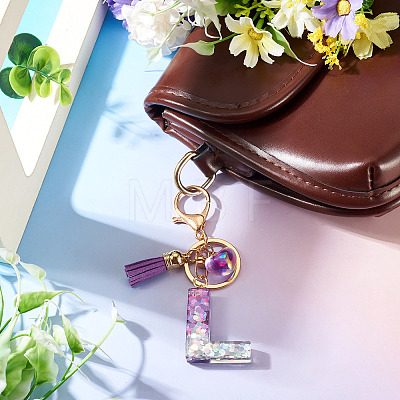 Alloy Resin Heart Keychains KEYC-TADJ0002-01G-L-1