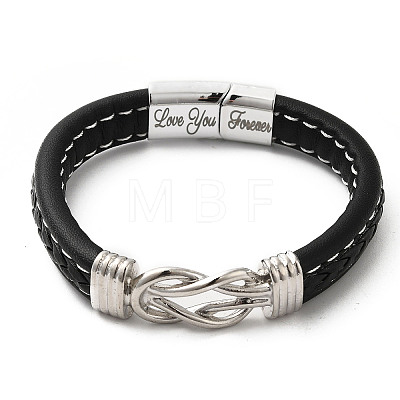Word Love You Forever Stainless Steel Interlocking Knot Link Bracelet JB752A-1