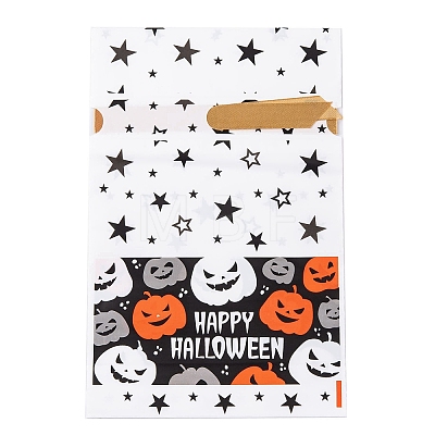 50Pcs Rectangle Halloween Candy Plastic Bags ABAG-U001-01Q-1