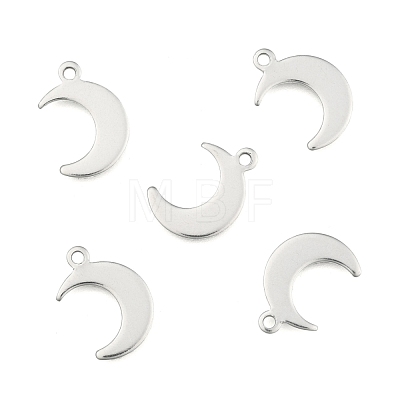 Crescent Moon Stainless Steel Charms Pendants STAS-Q168-06-1