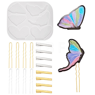 1Pc DIY Butterfly Hair Clip Silicone Molds DIY-TA0016-03-1
