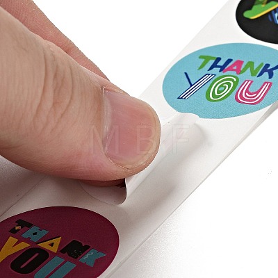 Round Dot Paper Thank You Stickers Roll DIY-D078-08A-1