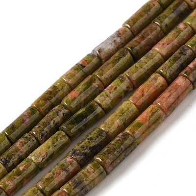 Natural Unakite Beads Strands G-B091-A02-01-1