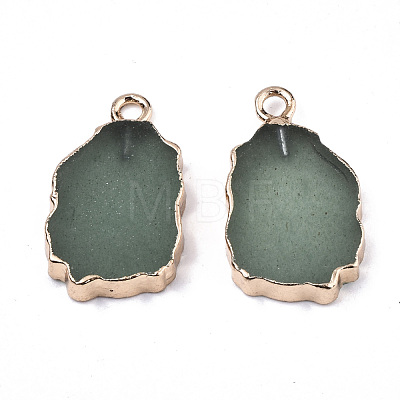 Natural Green Aventurine Pendants G-N326-41E-1