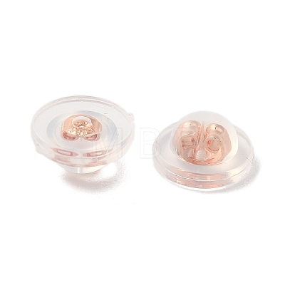 Long-Lasting Plated Brass Silicone Ear Nuts KK-K381-04RG-1