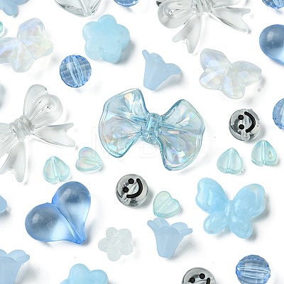 219Pcs 12 Styles Acrylic Beads with 1 Roll Strong Stretchy Beading Elastic Thread OACR-FS0001-58-1