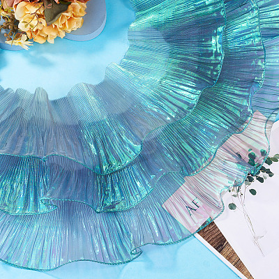 5 Yards Polyester Ruffled Ribbon OCOR-TA0004-06C-1