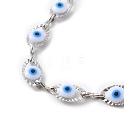 Evil Eye Plastic Link Chain Necklace NJEW-H169-03P-1