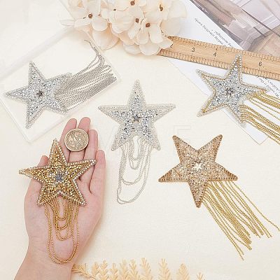 Fingerinspire 5Pcs 5 Style Glitter Enamel Hotfix Crystal Rhinestone DIY-FG0002-40-1